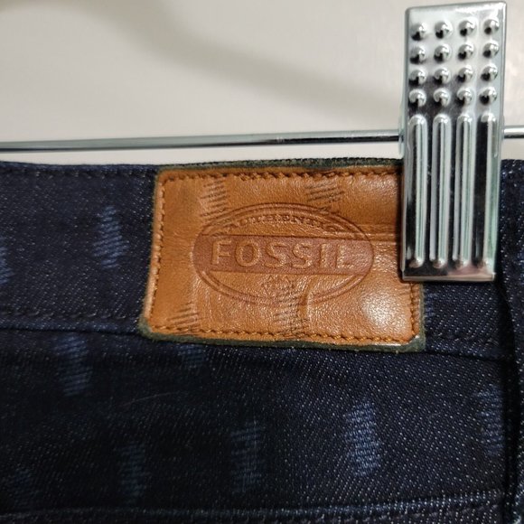 Fossil Jeans Pencil Skinny Leg Dark Wash Ankle Crop Women's Size 25x26 - Picture 5 of 6
